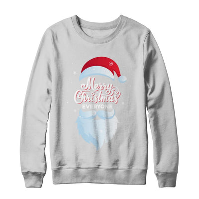 Santa Claus Merry Christmas Everyone Message For Xmas-T-Shirt & Sweatshirt-Crewneck Sweatshirt-White