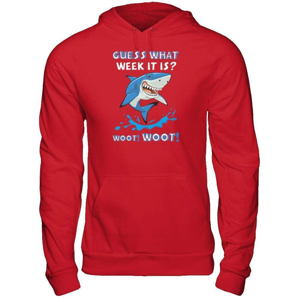 Guess What Week It Is Shark-T-Shirt & Tank Top-Pullover Hoodie-Red