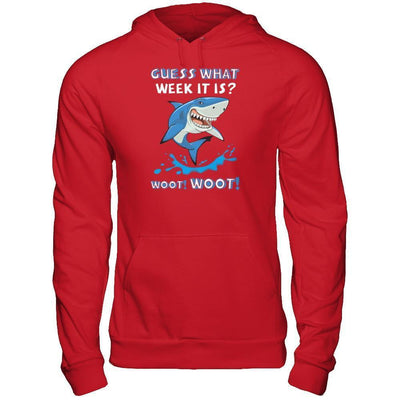 Guess What Week It Is Shark-T-Shirt & Tank Top-Pullover Hoodie-Red