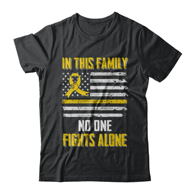 In This Family No One Fights Alone Childhood Cancer-T-Shirt & Hoodie-Classic T-Shirt-Black