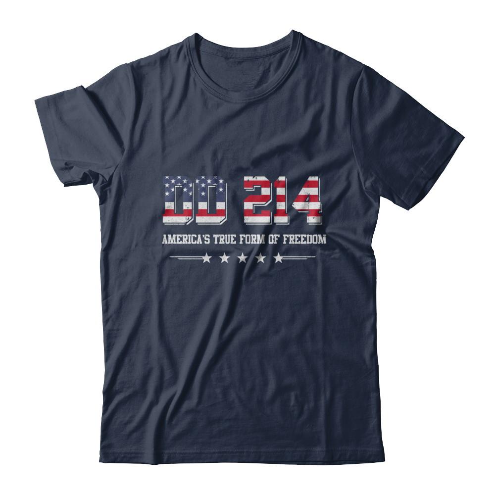 Dd-214 America's True Form Of Freedom Veteran-T-Shirt & Hoodie-Classic T-Shirt-Navy