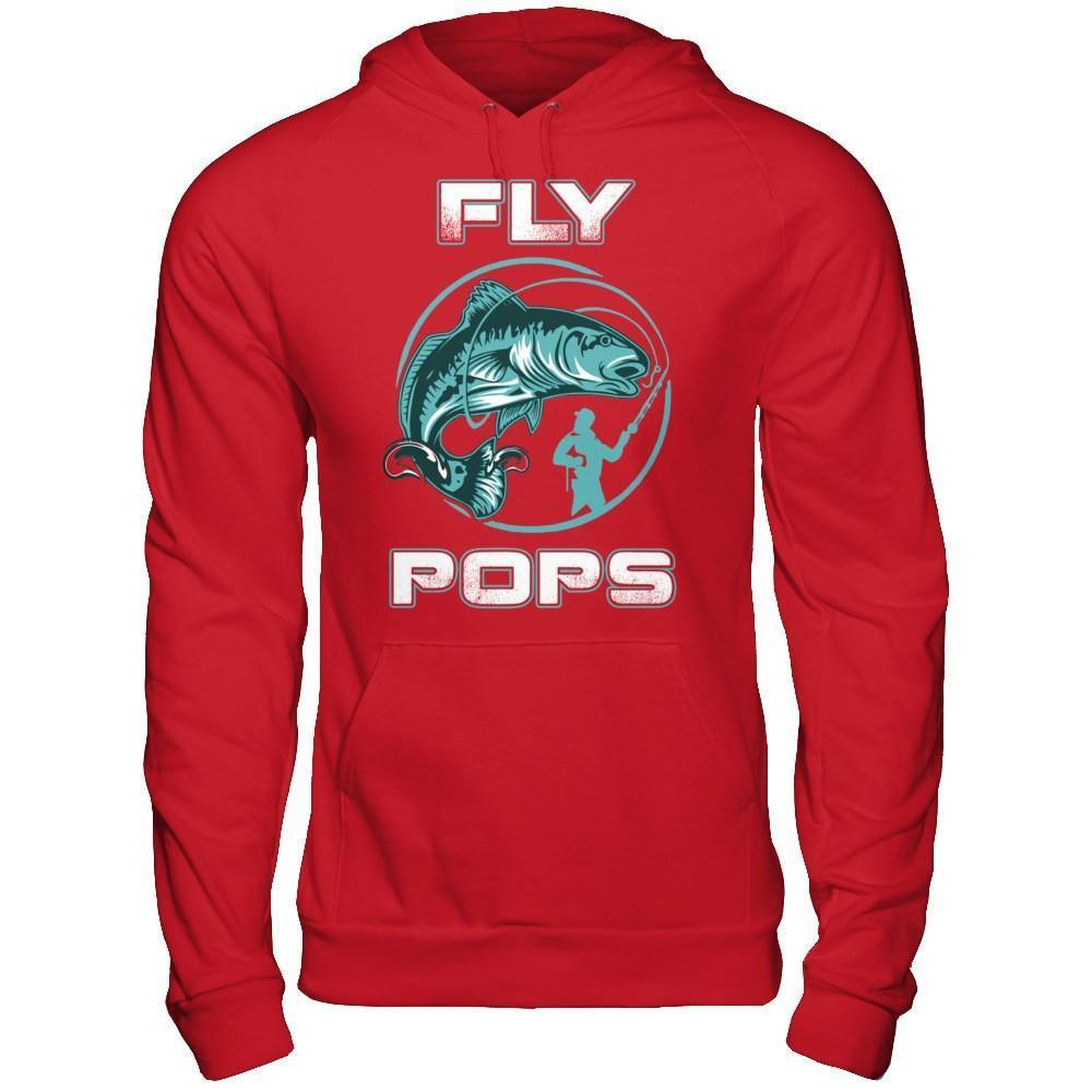 Fly Fishing Pops-T-Shirt & Hoodie-Pullover Hoodie-Red