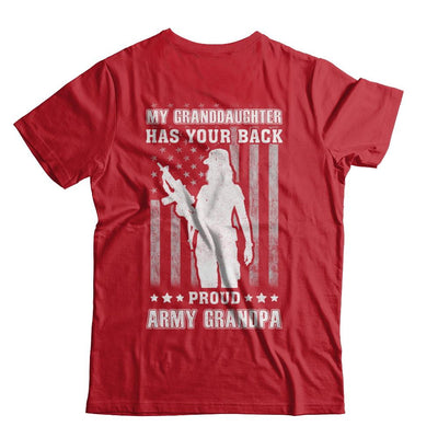 My Granddaughter Has Your Back Proud Proud Army Grandpa-T-Shirt & Hoodie-Classic T-Shirt-Red