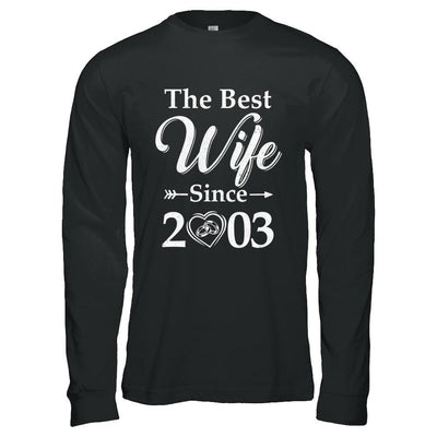 18th Married Together Anniversary Since 2003 Husband Wife-T-Shirt & Hoodie-Long Sleeve T-Shirt-Black