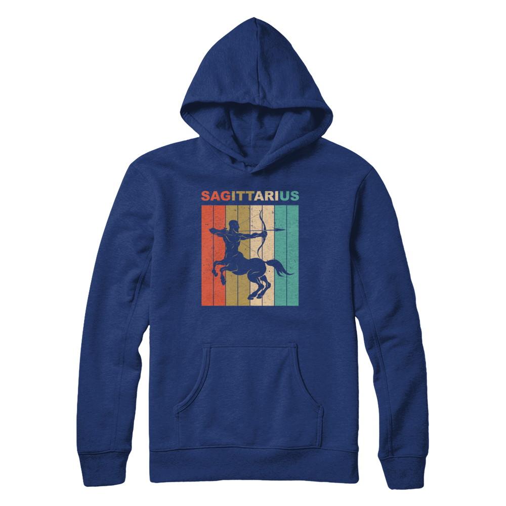 Vintage Sagittarius Zodiac November December Birthday Gift-T-Shirt & Hoodie-Pullover Hoodie-Deep Royal