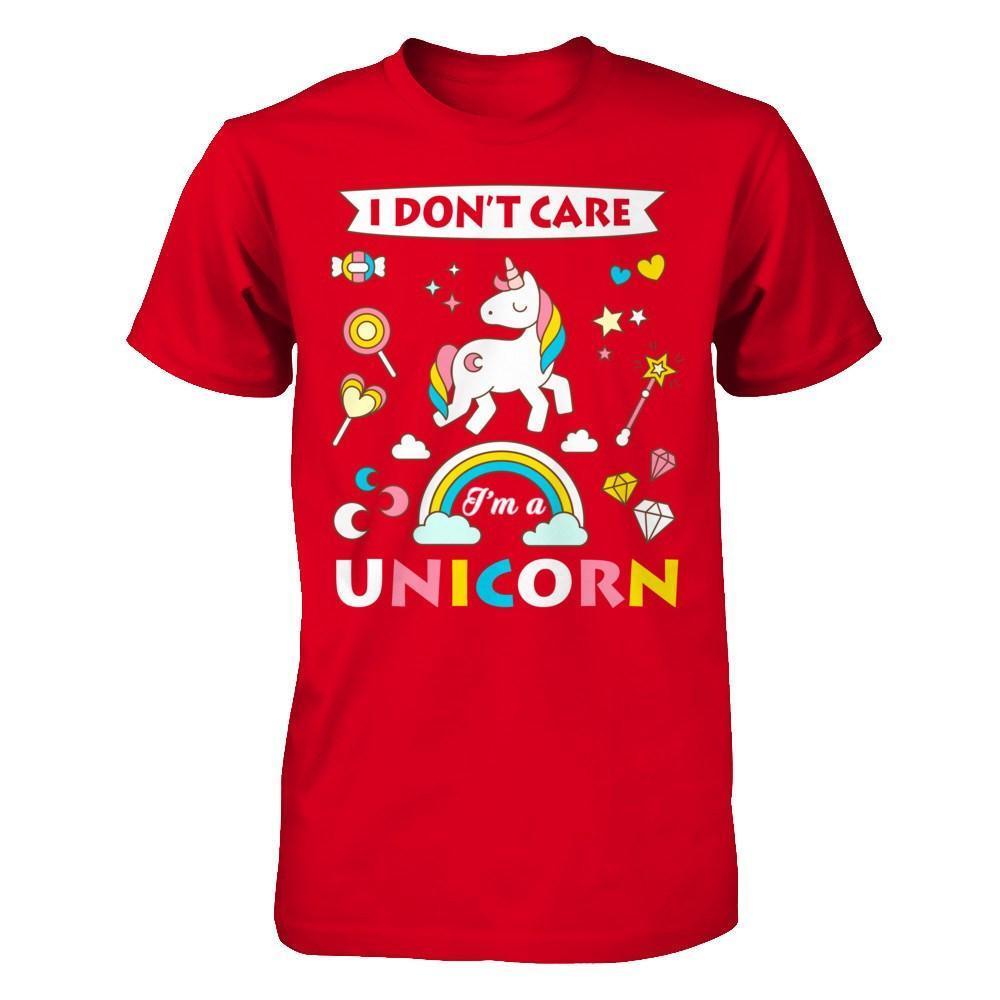 I Dont Care I'am A Unicorn-T-Shirt & Hoodie-Premium T-Shirt-Red