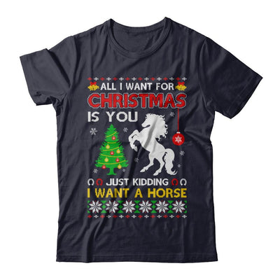All I Want For Christmas Is You I Want A Horse Sweater-T-Shirt & Sweatshirt-Premium T-Shirt-Midnight Navy
