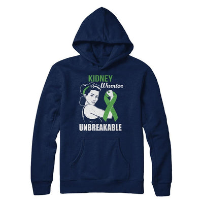 Kidney Disease Warrior Unbreakable Kidney Disease Awareness-T-Shirt & Hoodie-Pullover Hoodie-Navy