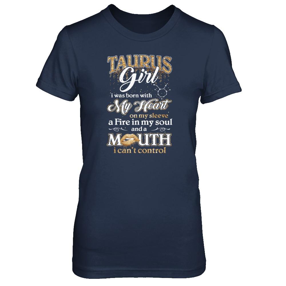I'm A Taurus Girl Lipstick April May Funny Zodiac Birthday-T-Shirt & Tank Top-Women's T-Shirt-Navy