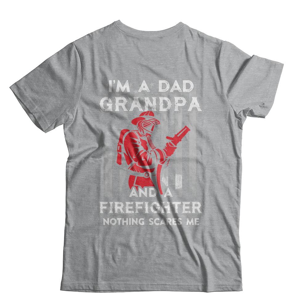 I'm A Dad Grandpa Firefighter Father's Day Gift-T-Shirt & Hoodie-Classic T-Shirt-Sport Grey