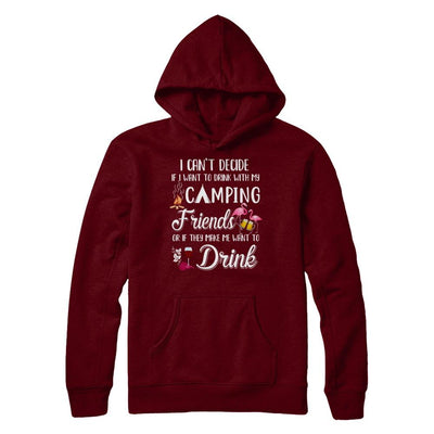 I Want To Drink With My Camping Friends Flamingo-T-Shirt & Hoodie-Pullover Hoodie-Maroon