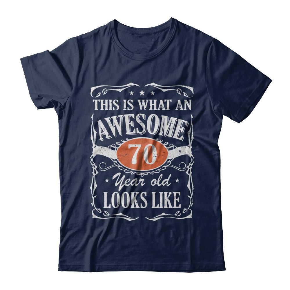 Vintage This Is What An Awesome 70 Year Old 1951 Birthday-T-Shirt & Hoodie-Classic T-Shirt-Navy