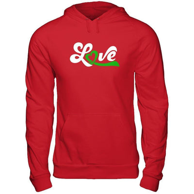 Love Green Awareness Ribbon-T-Shirt & Hoodie-Pullover Hoodie-Red