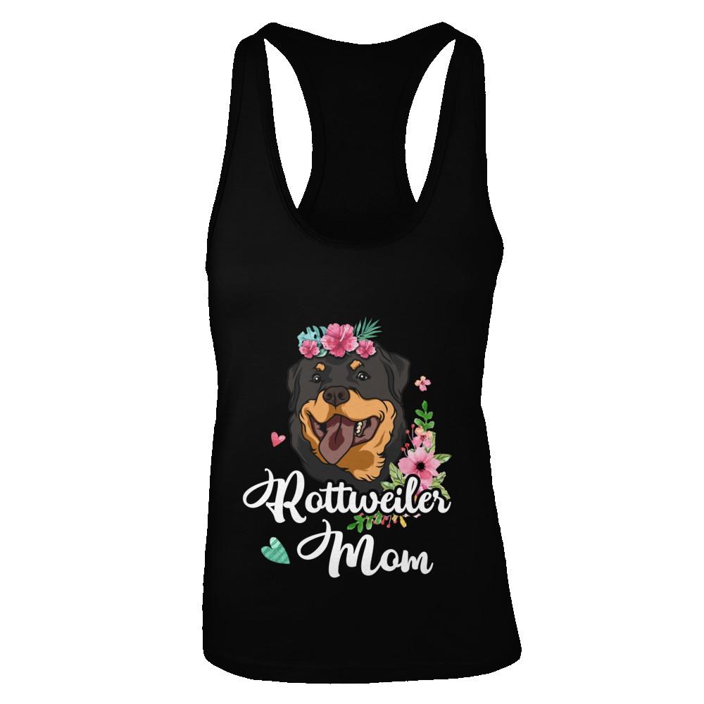 Rottweiler Mom Funny Dog Mom Gift Idea-T-Shirt & Tank Top-Women's Ideal Racerback Tank-Black