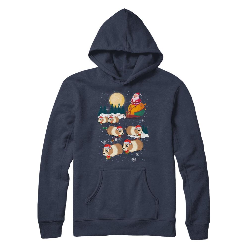 Funny Christmas Guinea Pig Reindeer Lover Santa Gift-T-Shirt & Sweatshirt-Pullover Hoodie-Navy