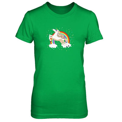 Funny Sloth Riding Unicorn Lover-T-Shirt & Tank Top-Women's T-Shirt-Irish Green