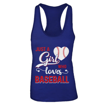 Just A Girl Who Loves Baseball-T-Shirt & Tank Top-Women's Ideal Racerback Tank-Royal