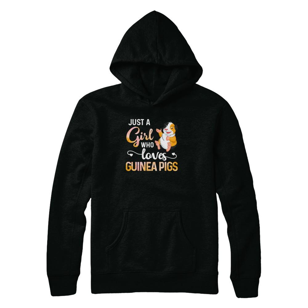 Just A Woman Who Loves Guinea Pigs-T-Shirt & Tank Top-Pullover Hoodie-Black
