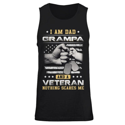 I'm A Dad Grampa And A Veteran Nothing Scares Me-T-Shirt & Hoodie-Unisex Tank-Black