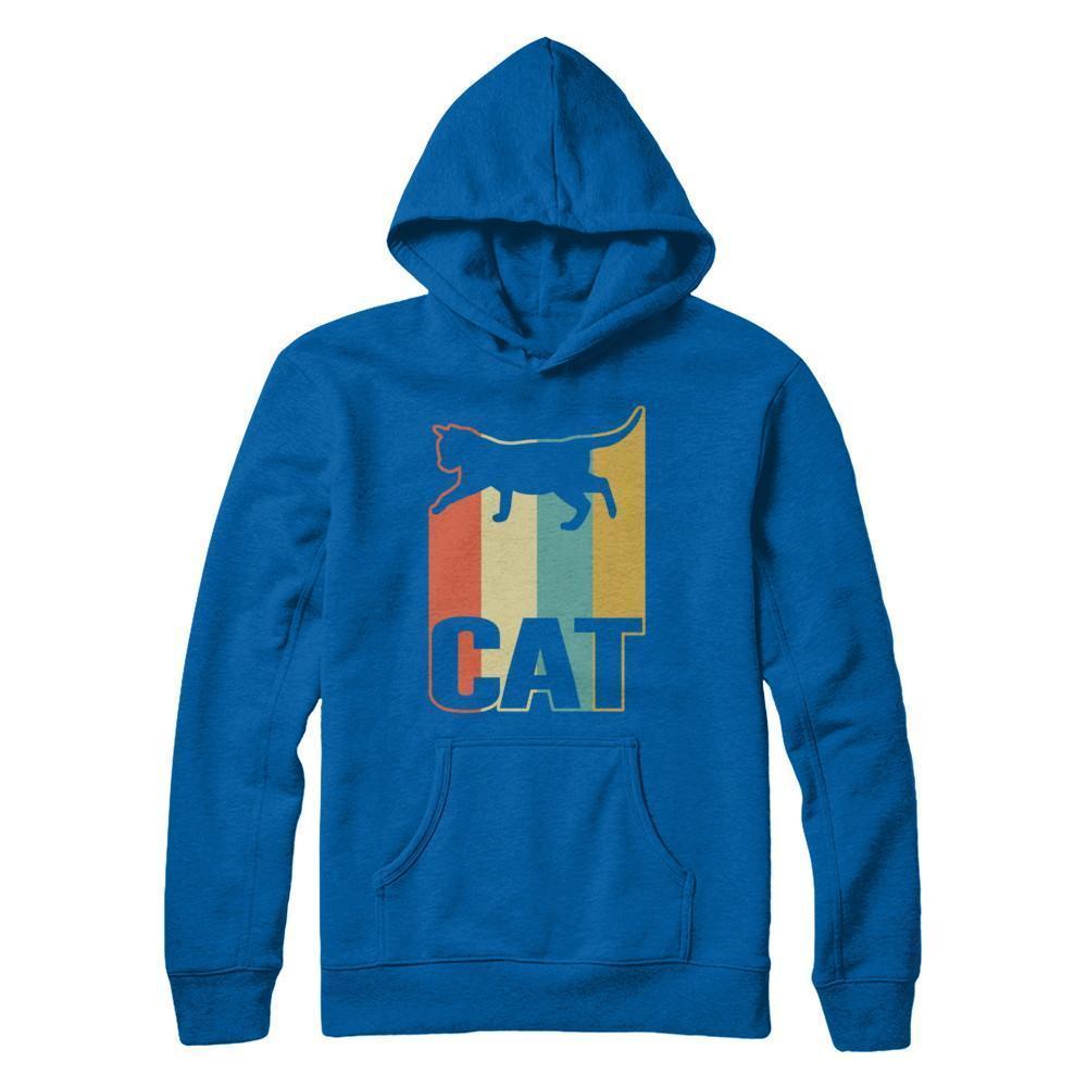 Classic Vintage Retro Style Cat-T-Shirt & Hoodie-Pullover Hoodie-Royal