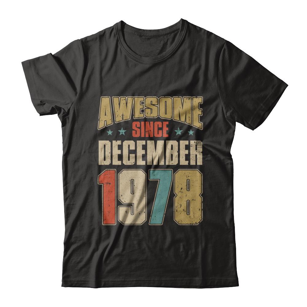 Vintage Retro Awesome Since December 1978 44th Birthday