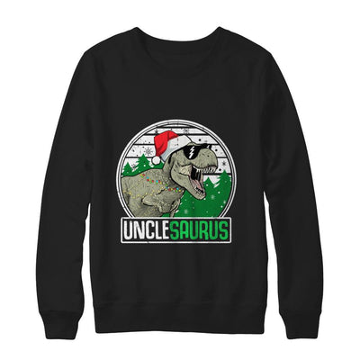 Unclesaurus Uncle Dinosaur T-Rex Family Christmas-T-Shirt & Sweatshirt-Crewneck Sweatshirt-Black