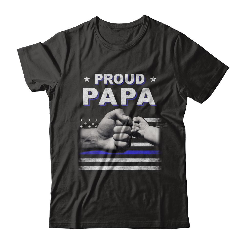 Proud Papa Police Thin Blue Line Flag Fathers Day
