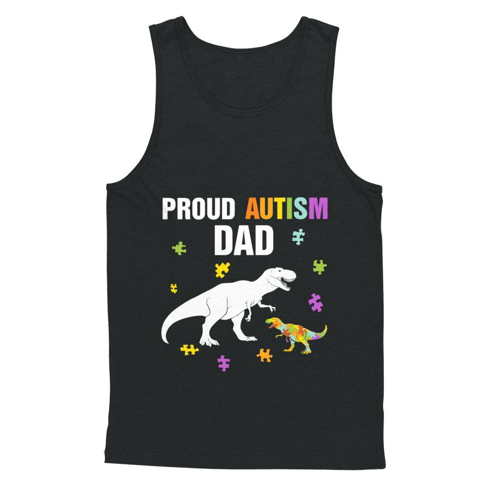 Proud Autism Dad T-Rex Dinosaur Autism Awareness-T-Shirt & Hoodie-