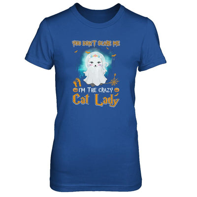You Don't Scare Me I'm A Crazy Cat Lady Ghost Halloween-T-Shirt & Tank Top-Women's T-Shirt-Royal
