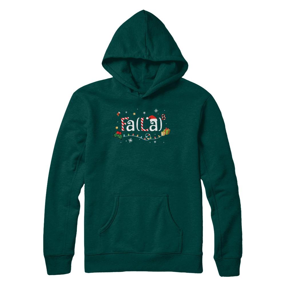 Cute Math Fa La Funny Christmas-T-Shirt & Sweatshirt-Pullover Hoodie-Deep Forest