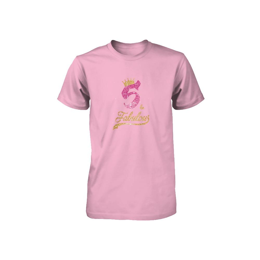 5Th And Fabulous Five Birthday Youth-Youth Shirt-Toddler T-Shirt-Pink