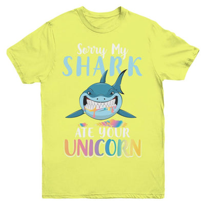 Sorry My Shark Ate Your Unicorn Funny Shark Youth-Youth Shirt-Youth T-Shirt-Daisy