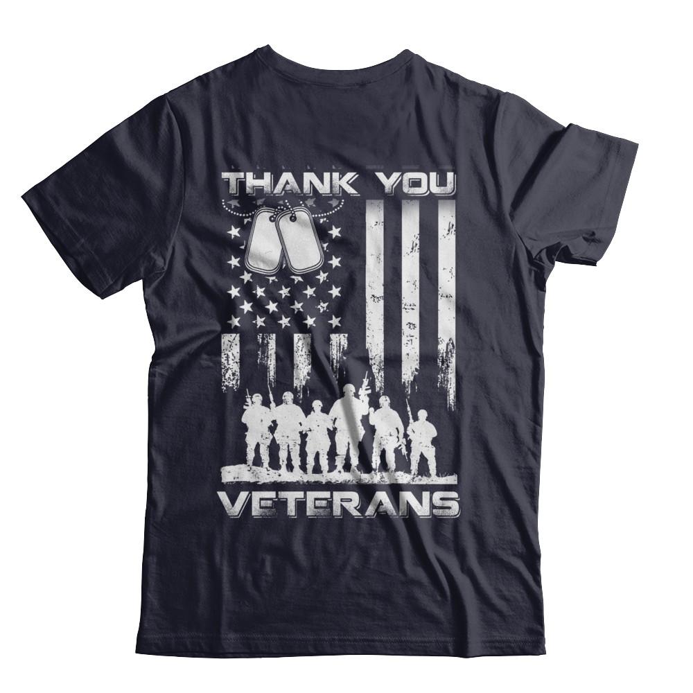 Veteran Thank You Veterans American Flag-T-Shirt & Hoodie-Premium T-Shirt-Midnight Navy