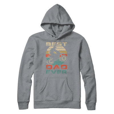 Vintage Best Motocross Dad Ever Gift Father's Day-T-Shirt & Hoodie-Pullover Hoodie-Light Steel