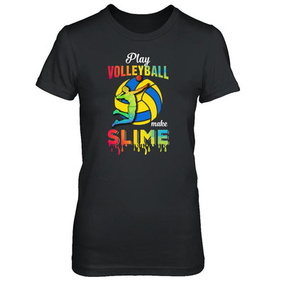 Play Volleyball Make Slime Watercolor For Girl Women-T-Shirt & Tank Top-Women's T-Shirt-Black