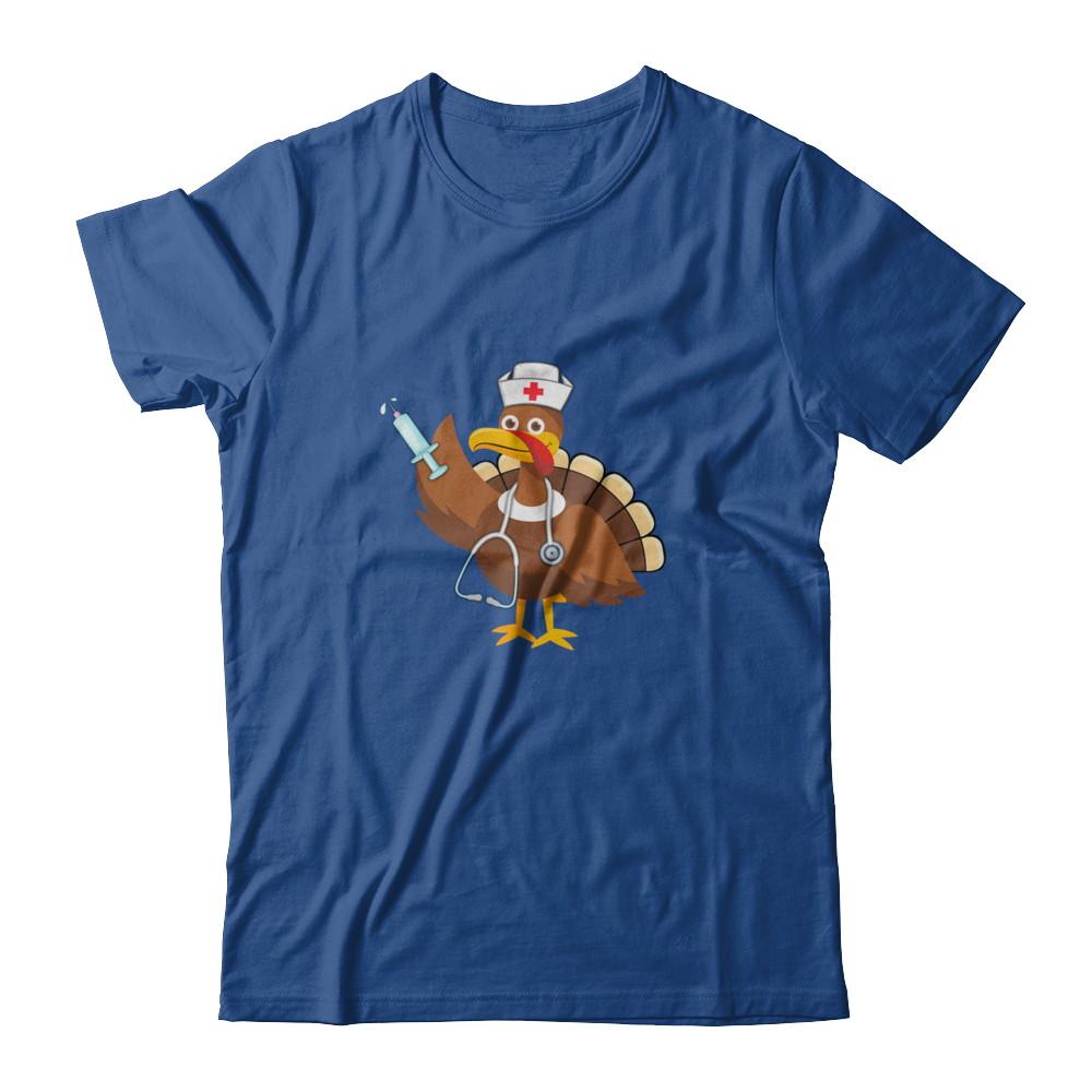 Nurse Turkey Funny Thanksgiving For Nurses-T-Shirt & Hoodie-Classic T-Shirt-Royal