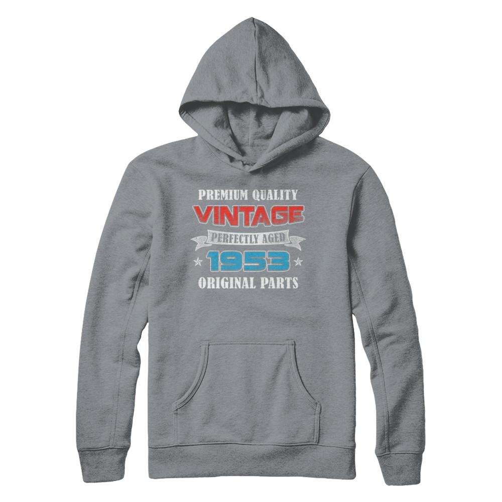 Vintage Premium Prefectly Aged 1953 68th Birthday Gift-T-Shirt & Hoodie-Pullover Hoodie-Light Steel