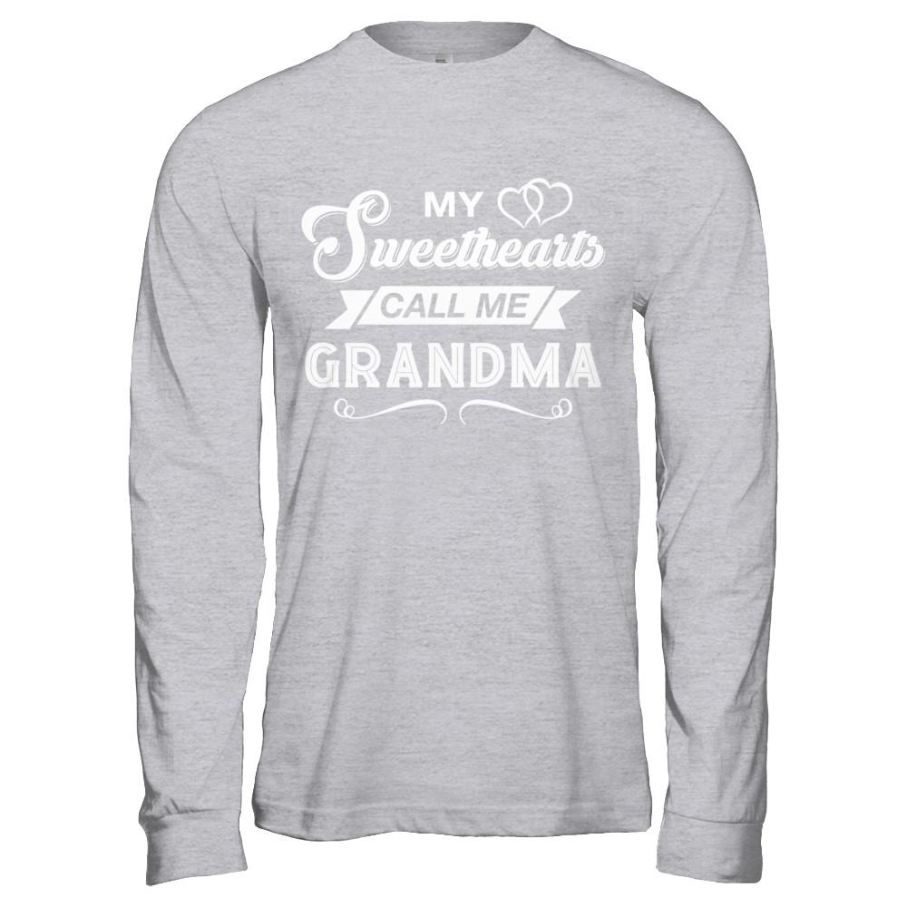 My Sweethearts Call Me Grandma-T-Shirt & Hoodie-Long Sleeve T-Shirt-Sport Grey