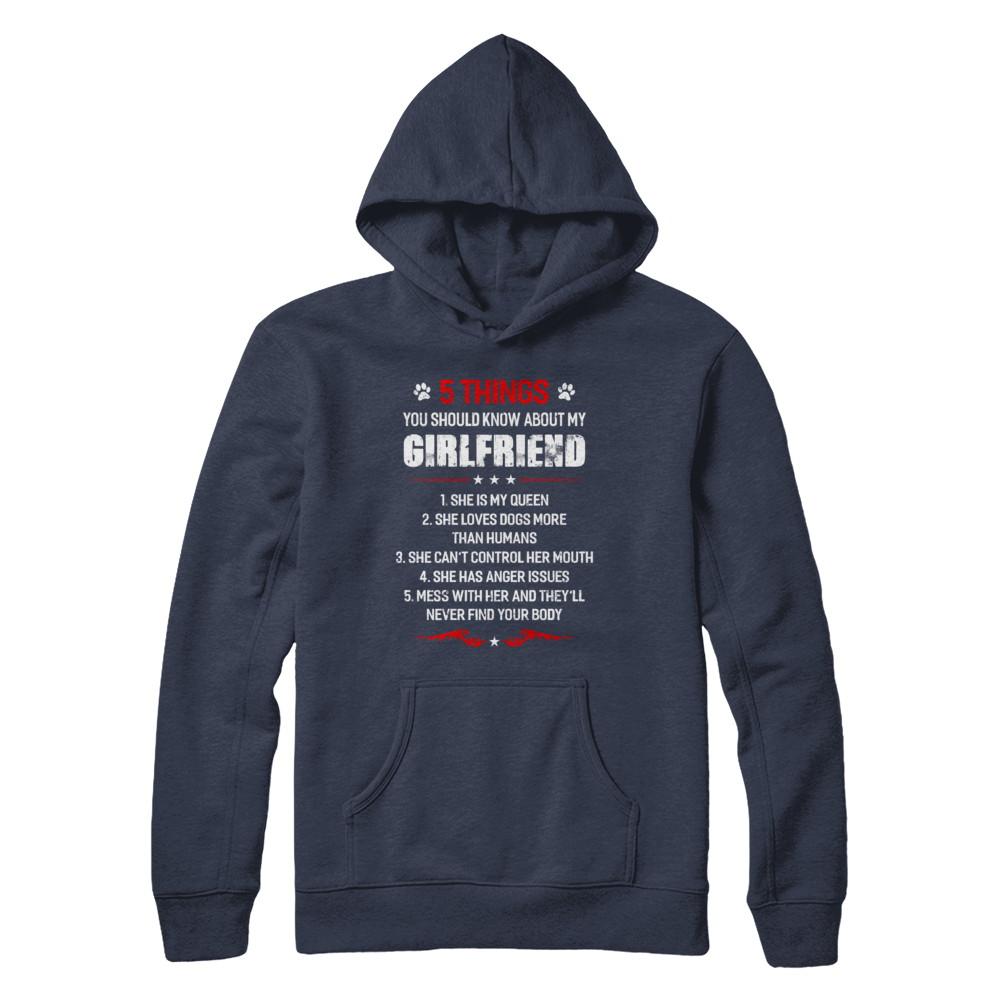 5 Things You Should Know About My Girlfriend Dogs Boyfriend-T-Shirt & Hoodie-Pullover Hoodie-Navy