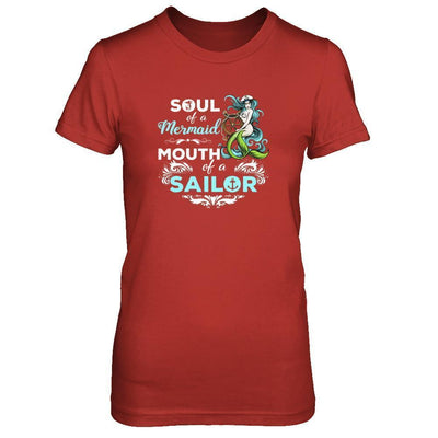 Soul Of A Mermaid Mouth Of A Sailor-T-Shirt & Tank Top-Women's T-Shirt-Red