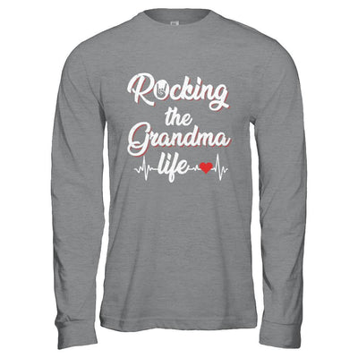 Rocking The Grandma Life Mothers Day Gifts-T-Shirt & Hoodie-Long Sleeve T-Shirt-Sport Grey