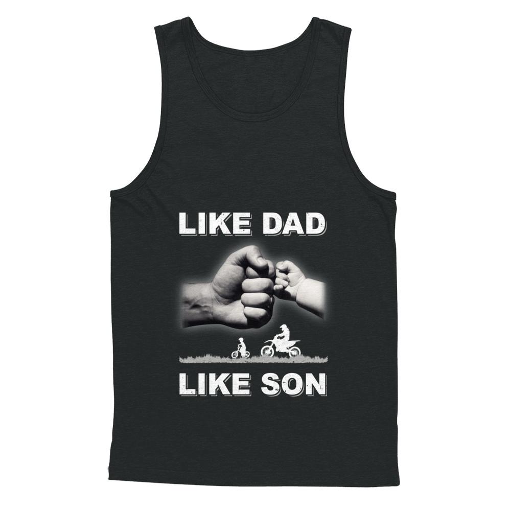 Like Dad Like Son Motorcross Dirtbike Fathers Day-T-Shirt & Hoodie-Unisex Tank-Black