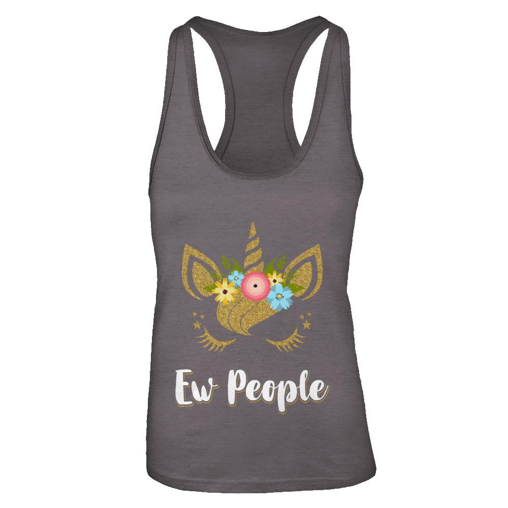 Ew People Unicorn-T-Shirt & Tank Top-Women's Ideal Racerback Tank-Dark Grey
