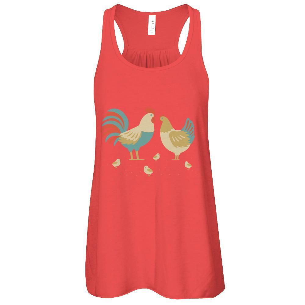 Vintage Retro Chicken Whisperer Poultry-T-Shirt & Tank Top-Women's Flowy Racerback Tank-Red