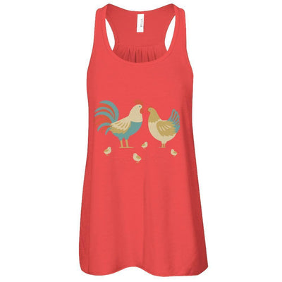 Vintage Retro Chicken Whisperer Poultry-T-Shirt & Tank Top-Women's Flowy Racerback Tank-Red