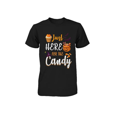 Just Here For The Candy Funny Halloween Kids Boy Girl Youth-Youth Shirt-Toddler T-Shirt-Black