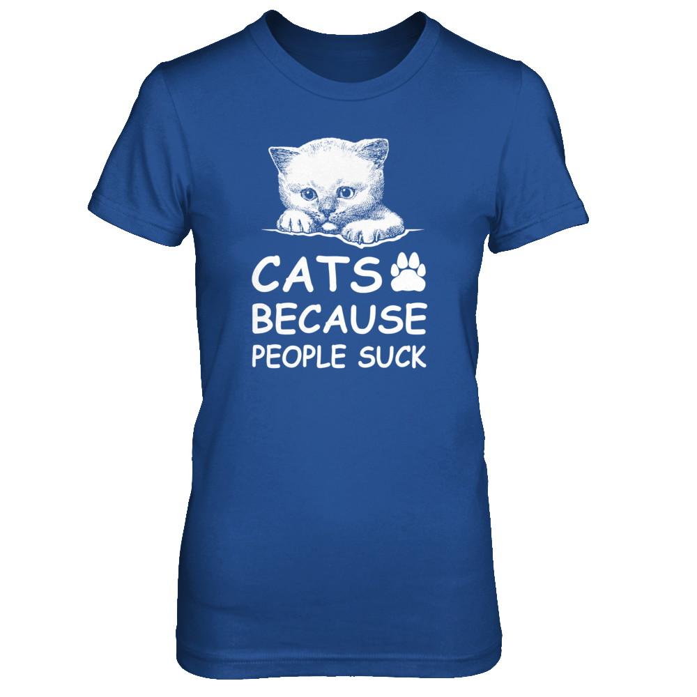 Cats Because People Suck-T-Shirt & Tank Top-Women's T-Shirt-Royal