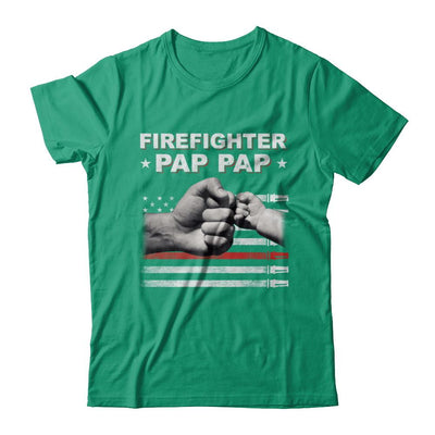 Firefighter Fireman Pap Pap American Flag Fathers Day-T-Shirt & Hoodie-Classic T-Shirt-Kelly Green