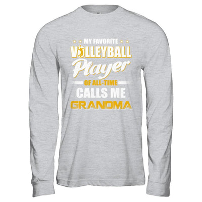 My Favorite Volleyball Player Calls Me Grandma Volleyball-T-Shirt & Hoodie-Long Sleeve T-Shirt-Sport Grey