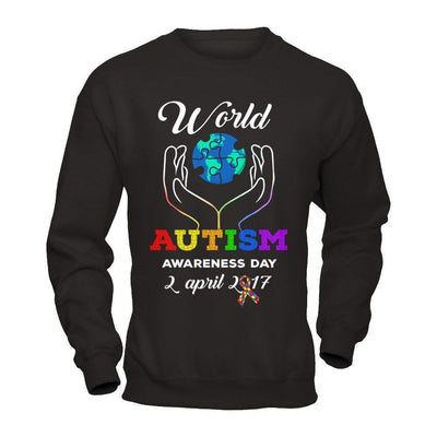World Autism Awareness 2 April 2018-T-Shirt & Hoodie-Crewneck Sweatshirt-Black